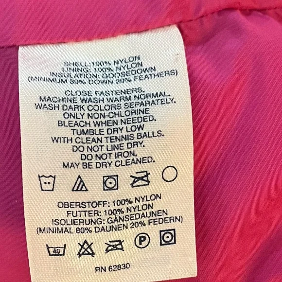 Lands End Girls Pink Goose Down Puffer Jacket Long Parka Winter Coat Size L (14) - Picture 11 of 11